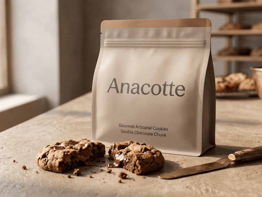 Artisan cookies · flat-bottom block bag